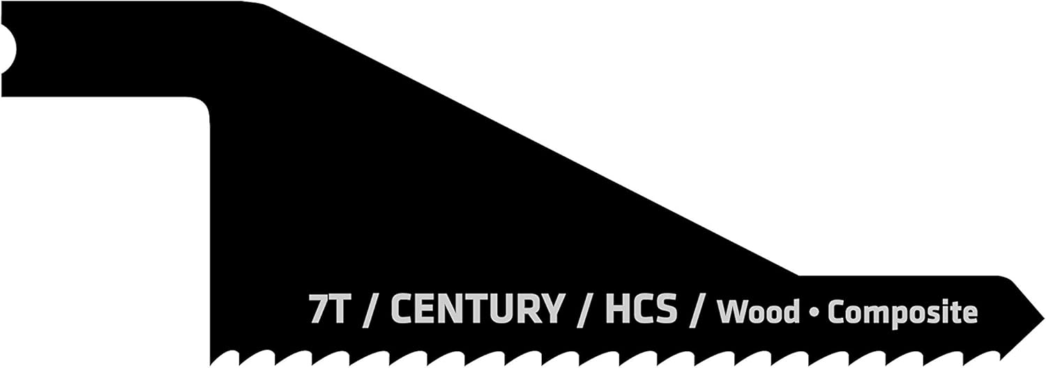 Century Drill & Tool 6607 Universal Shank Carbon Alloy Jig Saw Blade, 7T