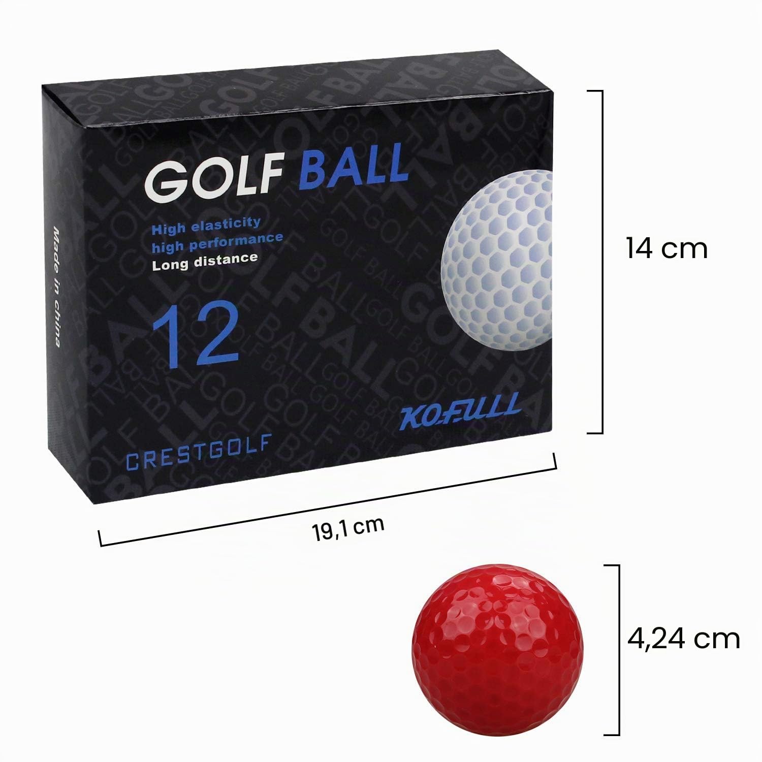 KOFULL 6 Pack Outdoor Pickleball Balls with 40 Holes, 6 Pack with Excellent Durability, Bounce and Meet USAPA Requirements