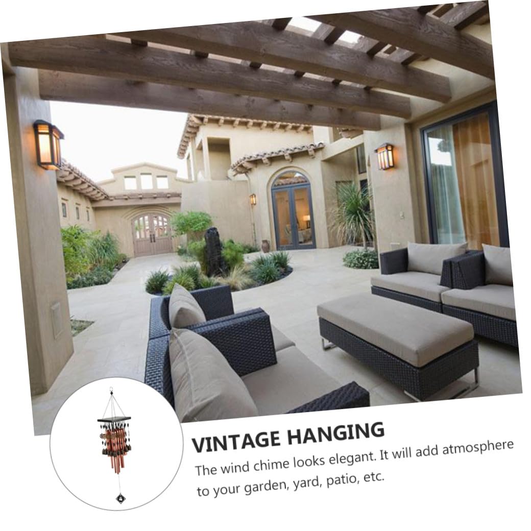 Toddmomy Retro Windspiel aus Bronze und Kupfer mit Aluminiumrohren Kreative Gartendeko für Balkon und Terrasse Umweltfreundliche Windspiele mit Beruhigendem Klang Geschenkidee für Heim