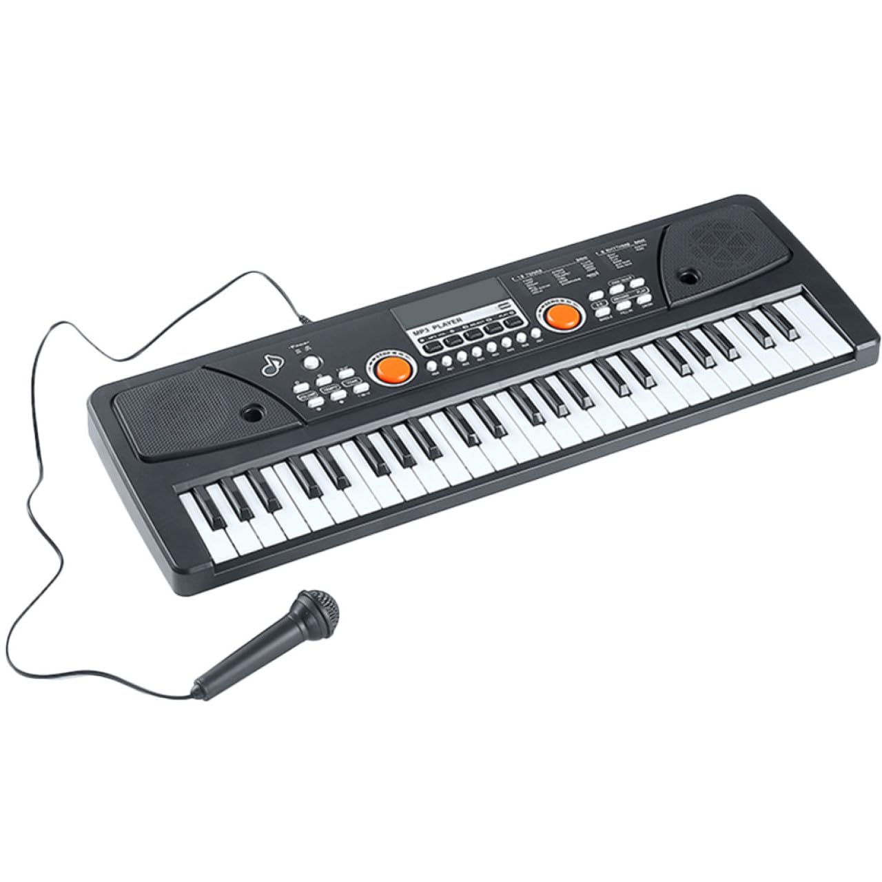 Hemobllo Tastiera Pianoforte Elettronica per Bambini 49 Tasti con Microfono Giocattolo Musicale in Plastica Superficie Liscia per Natale e Compleanno