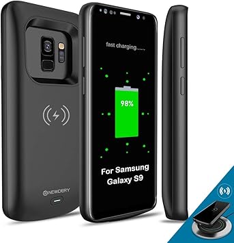 Amazon Com Newdery Upgraded Samsung Galaxy S9 Battery Case Qi Wireless Charging Compatible 4700mah Slim Rechargeable Extended Charger Case Compatible Samsung Galaxy S9 Not For S9 Plus Cell Phones Accessories