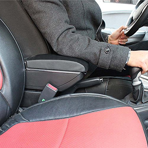 Apoio Para Braço Carro Automovel Com 4 Usb e Caixa Armazena Porta Objeto Universal Preto