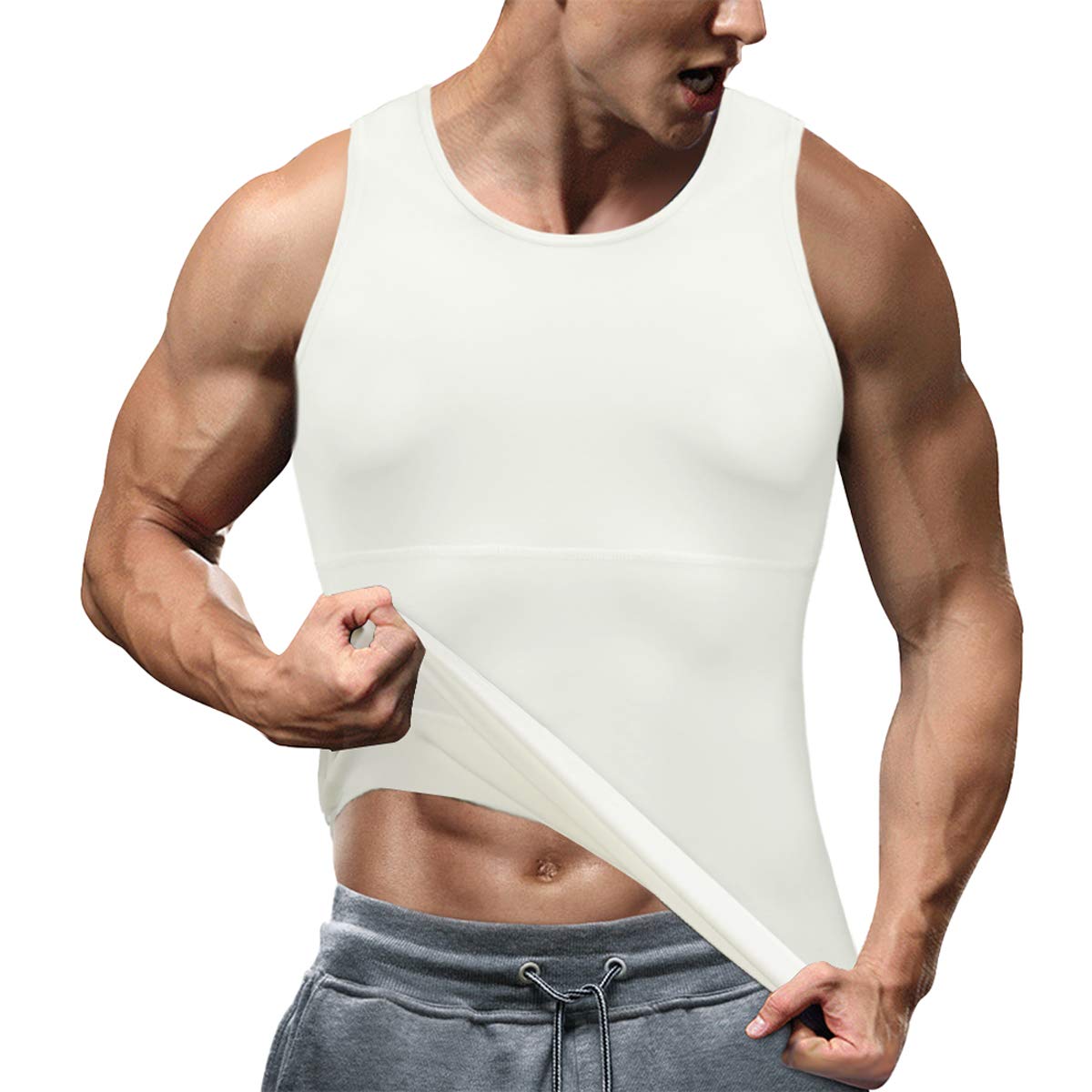 CHUMIAN Maglietta Compressione Uomo Canotta Contenitiva Snellente Intimo Modellante Dimagrante Fascia Pancia Sportivo Fitness Canottiera…
