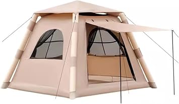Air Tent, Portable & Waterproof, Ideal for 4 to 8 People, Easy Assembly, Instant, Large Camping, Large Space, Family Hiking, Freestanding, BBQ