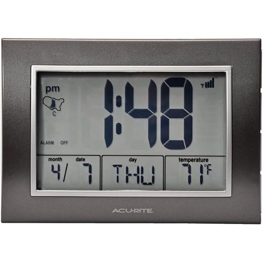 AcuRite Atomic Alarm Clock, Grey