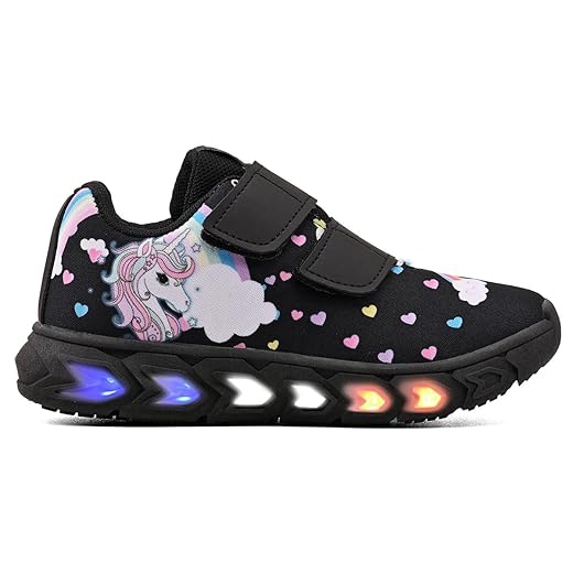 Tenis Infantil De Led Feminino Unicornio Calce Facil Meninas