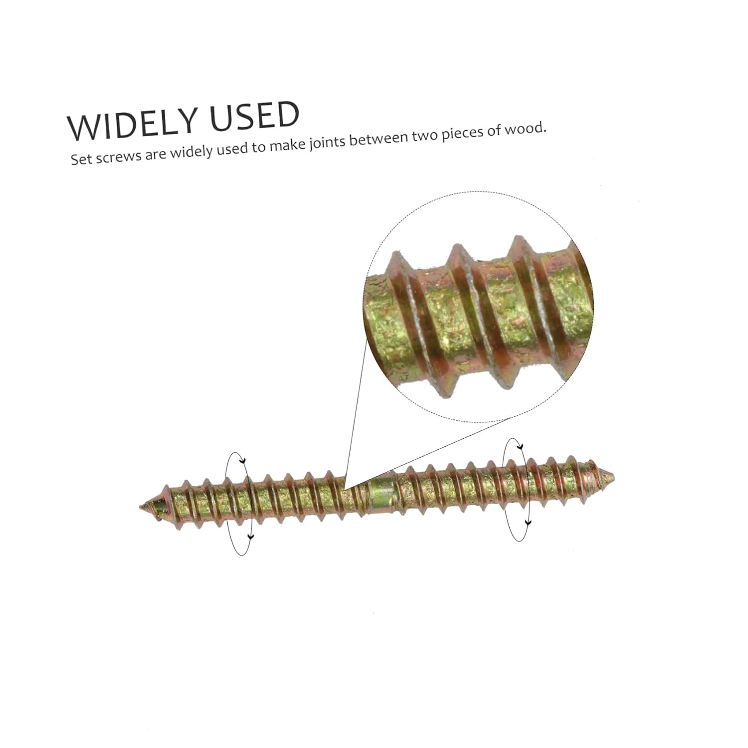 Double Ended Dowel Screw 6x60mm 40Pcs Carbon Steel Self Tapping