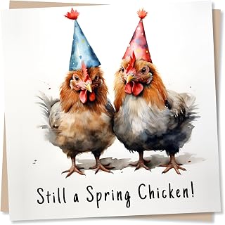 Still A Spring Chicken - Funny Chickens Birthday Card - Made in UK