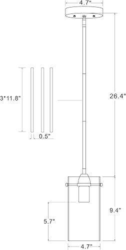 Miniatura 3 de T  A - Lámpara de techo de níquel cepillado para isla cristal transparente