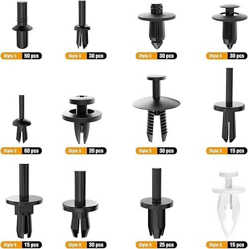Miniatura 3 de GOOACC 380 piezas de plástico automotriz para automóvil, metal, remaches de nailon con removedor de sujetadores, panel de clip, surtido de clips de