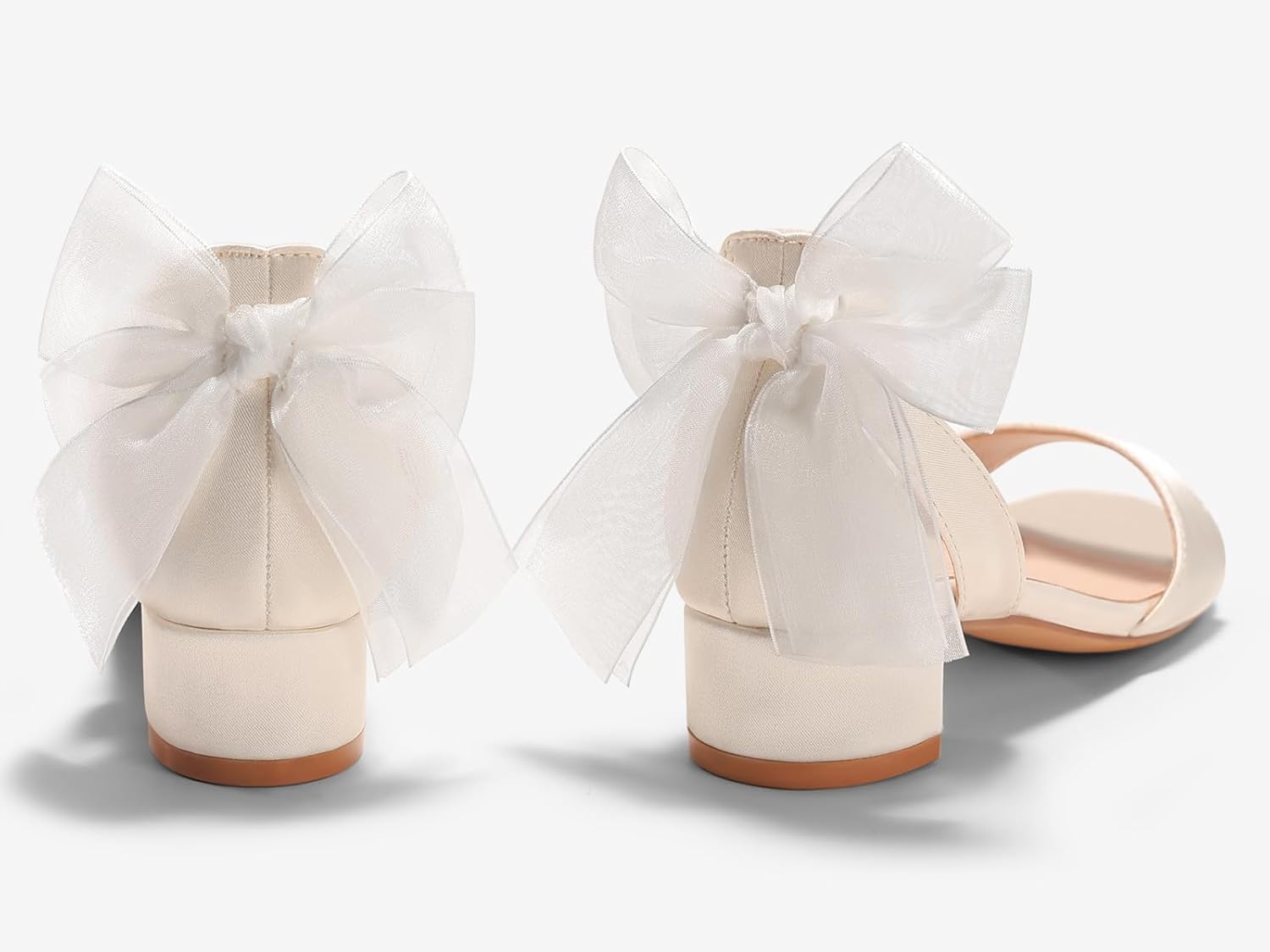 Coutgo Girls Dress Shoes Sandals Chunky Low Heels Bow Ankle Strap Flower Girl Wedding Party Shoes - Image 7