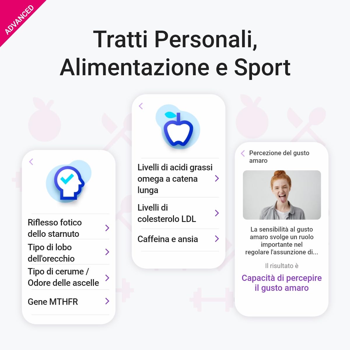tellmeGen analisi genetiche Advanced (Salute + Antenati + Tratti + Wellness) 400 report aggiornati