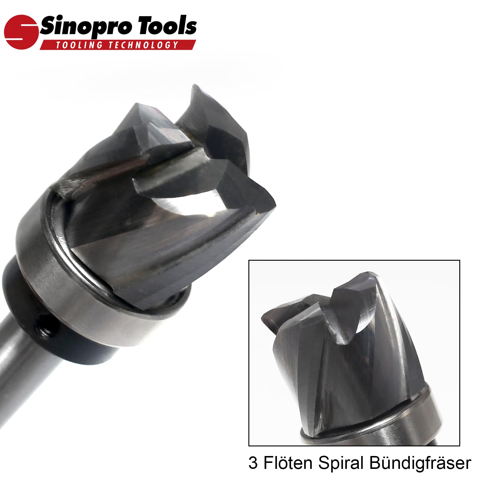 Fresa para fresas huecas de 8 mm, diámetro de corte de 19 mm, longitud de corte de 16 mm, radio de 3 mm, 3 mm de diámetro, 3 flautas de carburo de tungsteno para fresadora