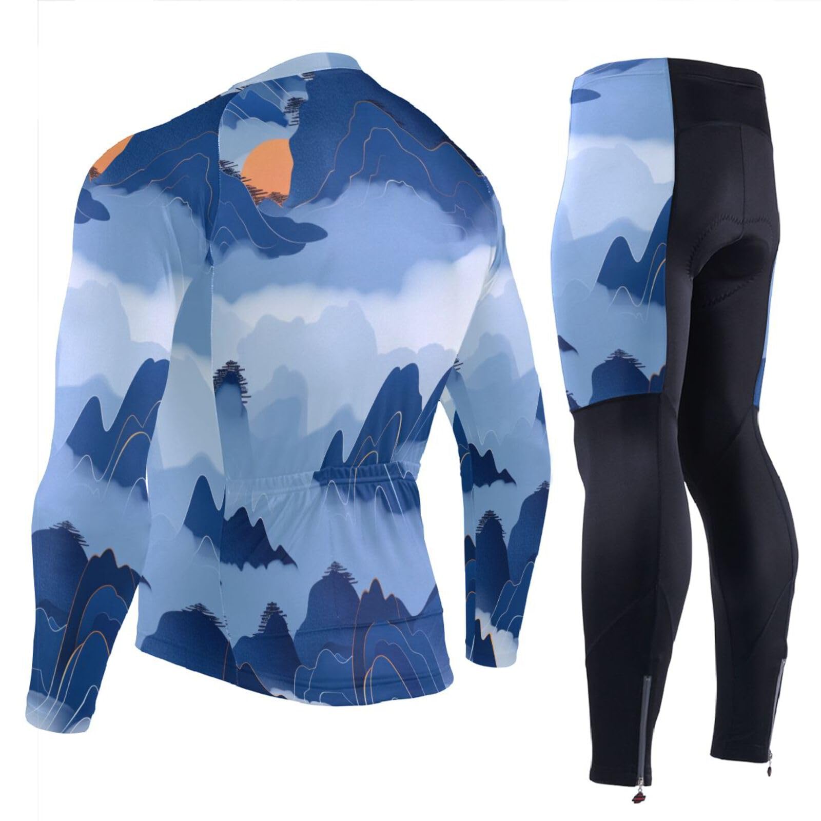 Radtrikot mit Taschen, schnelltrocknende Trägerhose, Herren, 3D-gepolstert