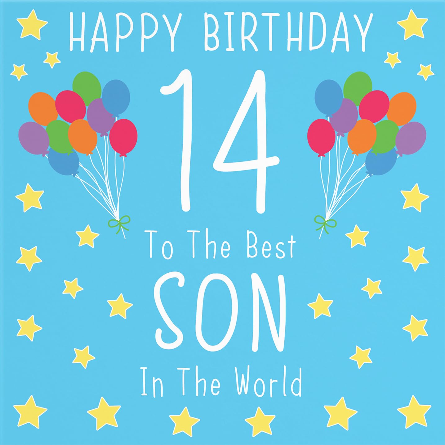 Biglietto Auguri 14 Anni Per Figlio - Hunts England, To The Best Son In The World, 148x148mm