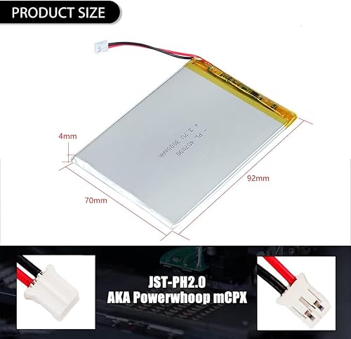 Miniatura 20 de 3.7V 250mAh 502030 Lipo batería recargable batería de iones de polímero de litio con conector PH2.0.000 in JST