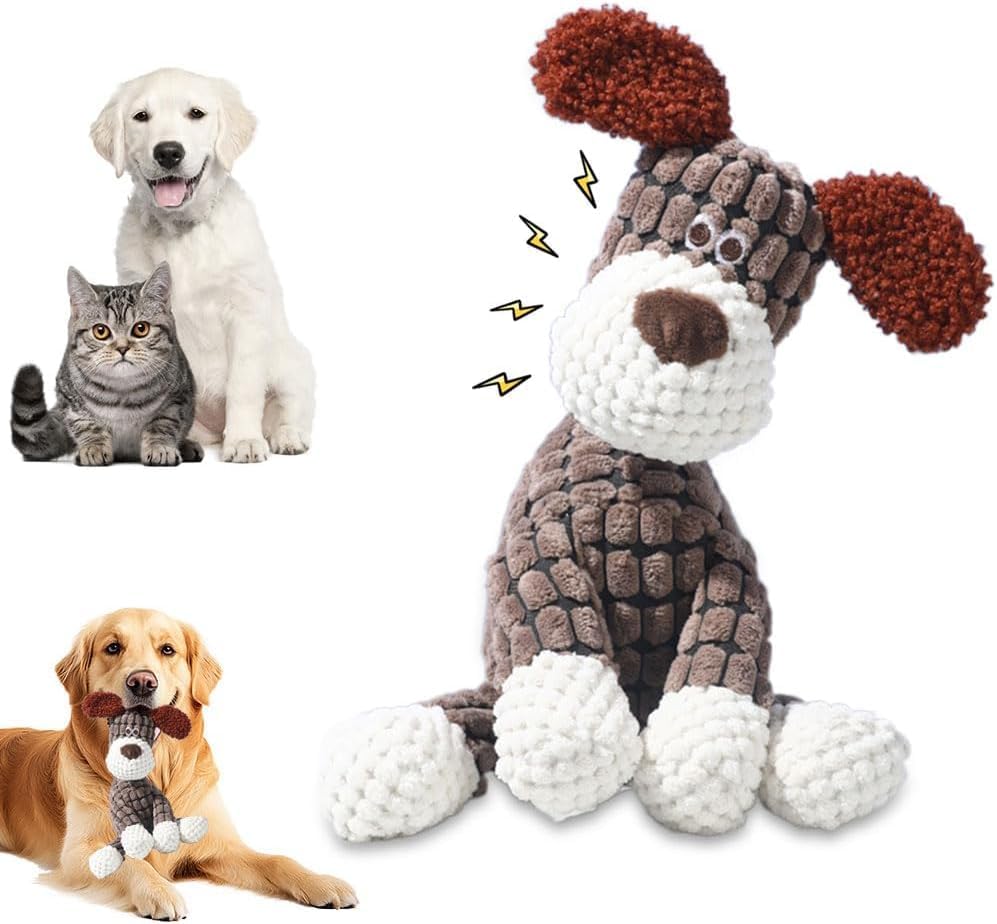 Squeaky Chew Plush Toys for Dog Aggressive Chewers, Soft Interactive Puppy Teething Indestructible for Small Medium Large Cats Pets 6.1In