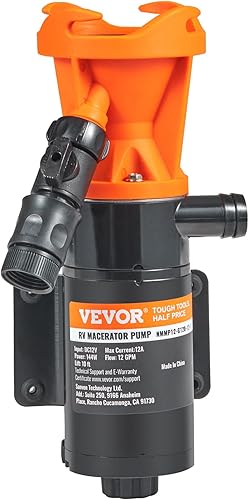 Miniatura 12 de VEVOR Bomba maceradora portátil para autocaravana, 12 V, bomba de residuos de liberación rápida de 12 GMP, bomba de alcantarillado de aguas