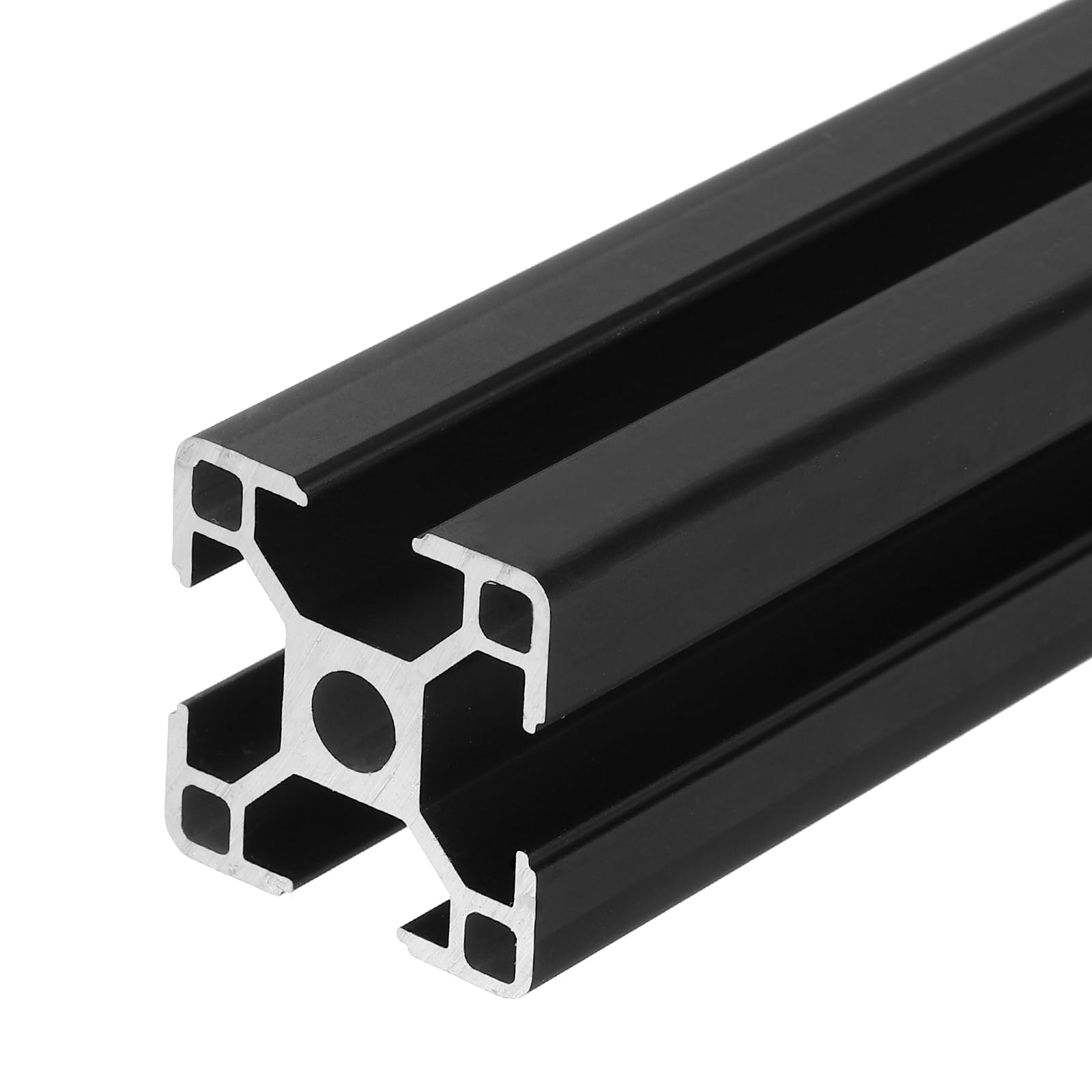 sourcing map 4 piezas de extrusión de aluminio 3030 con ranura en T, perfil de riel lineal anodizado estándar europeo de 500 mm para piezas de impresora 3D, proyectos de bricolaje CNC, color negro