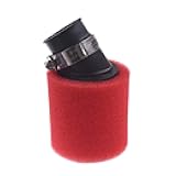 32mm Red Bent Air Filter Bent Foam Cleaner For 50cc 70cc 90cc 110cc 125cc Motorcycle ATV Quad Scooter Go Kart Moped Pit Dirt Racing Super Pocket Bike for Yamaha Suzuki