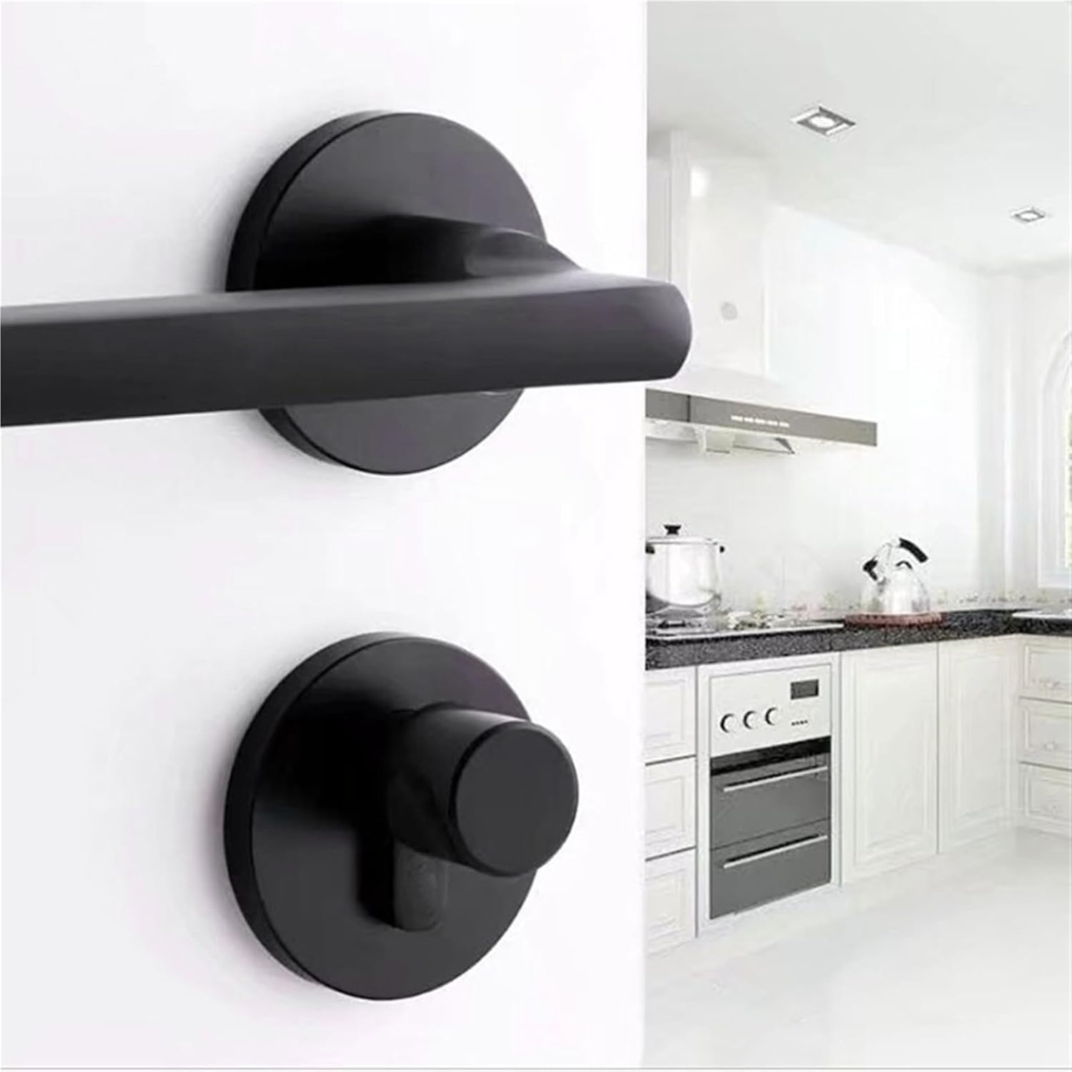 Black Space Aluminum Door Bedroom Door Lock Split Silent Door Lock Door Hardware 1Pcs