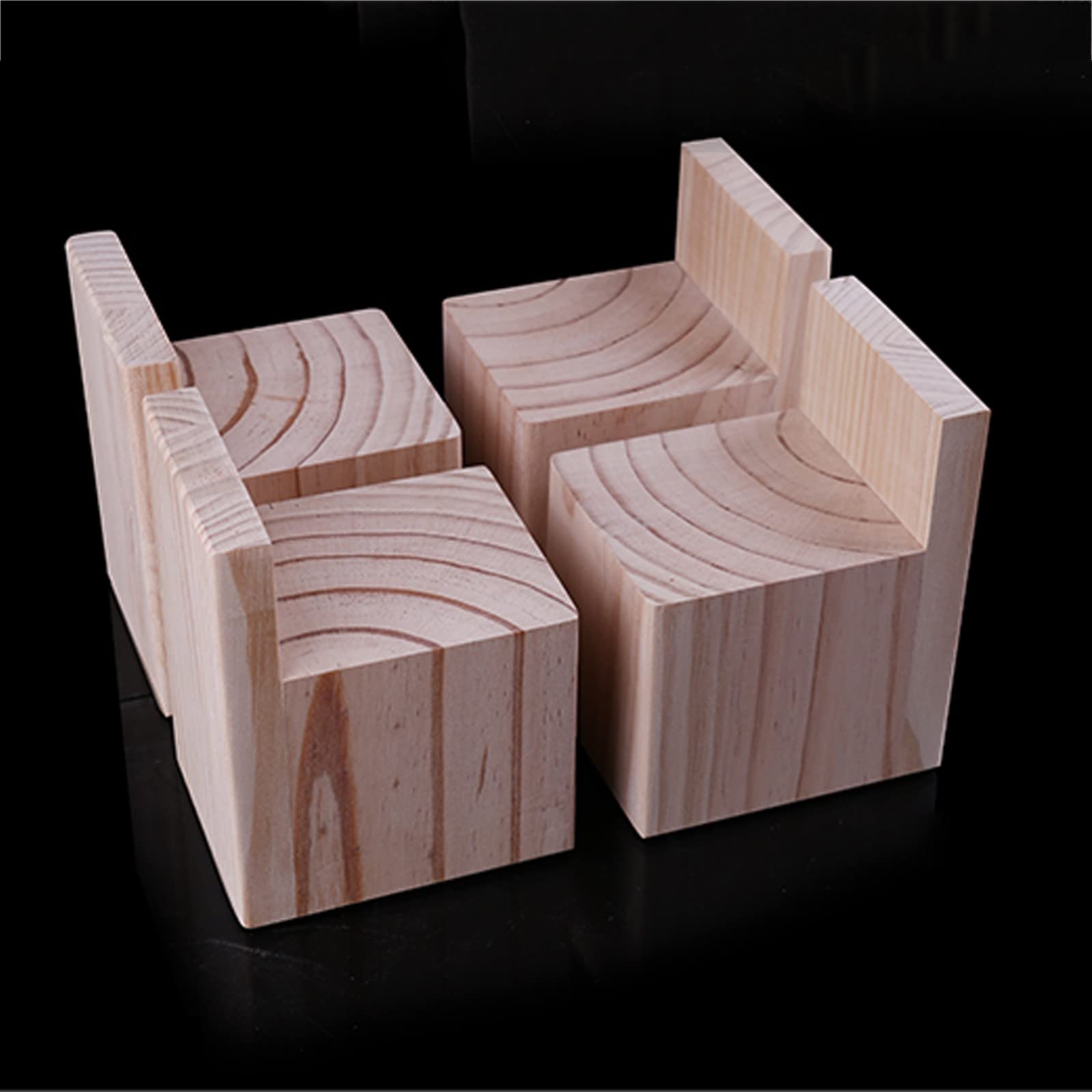 Sollevatori per letto in legno resistente, altezza 10 cm, set di 4 pezzi, ideali per supporti TV, scrivanie, poltrone, armadi (dimensioni: 15 x 15 x 10 cm)