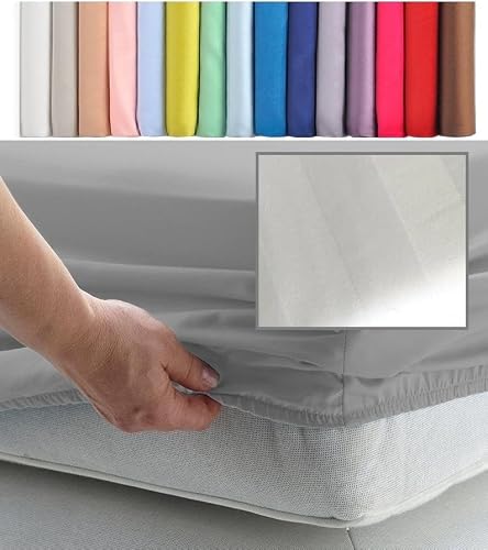SMALL SINGLE FITTED SHEET 2'6" x 6'3" - 300 Thread Count Percale Material - Hand Made to Order - 10" (26cm) Depth (Satin Stripe White)