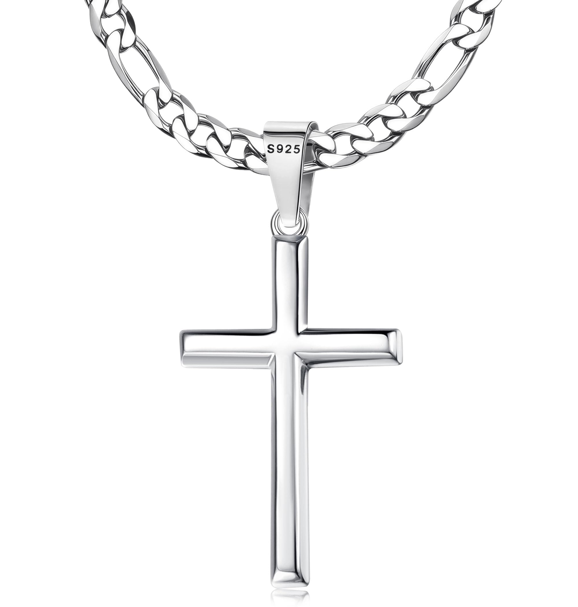 Collier croix argent 925 anti-noircissement avec chaîne en acier inoxydable robuste - 7