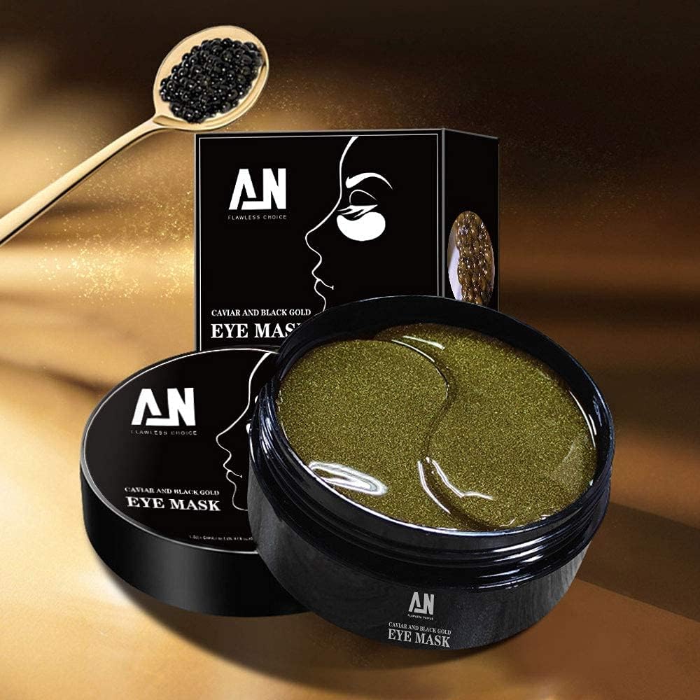 AN Caviar and Black Gold Eye Mask, Repair Eye Patches, Skin Care, Remove Dark, Hydrate Tired Skin, Refreshing Gel Experience, 60 Patches