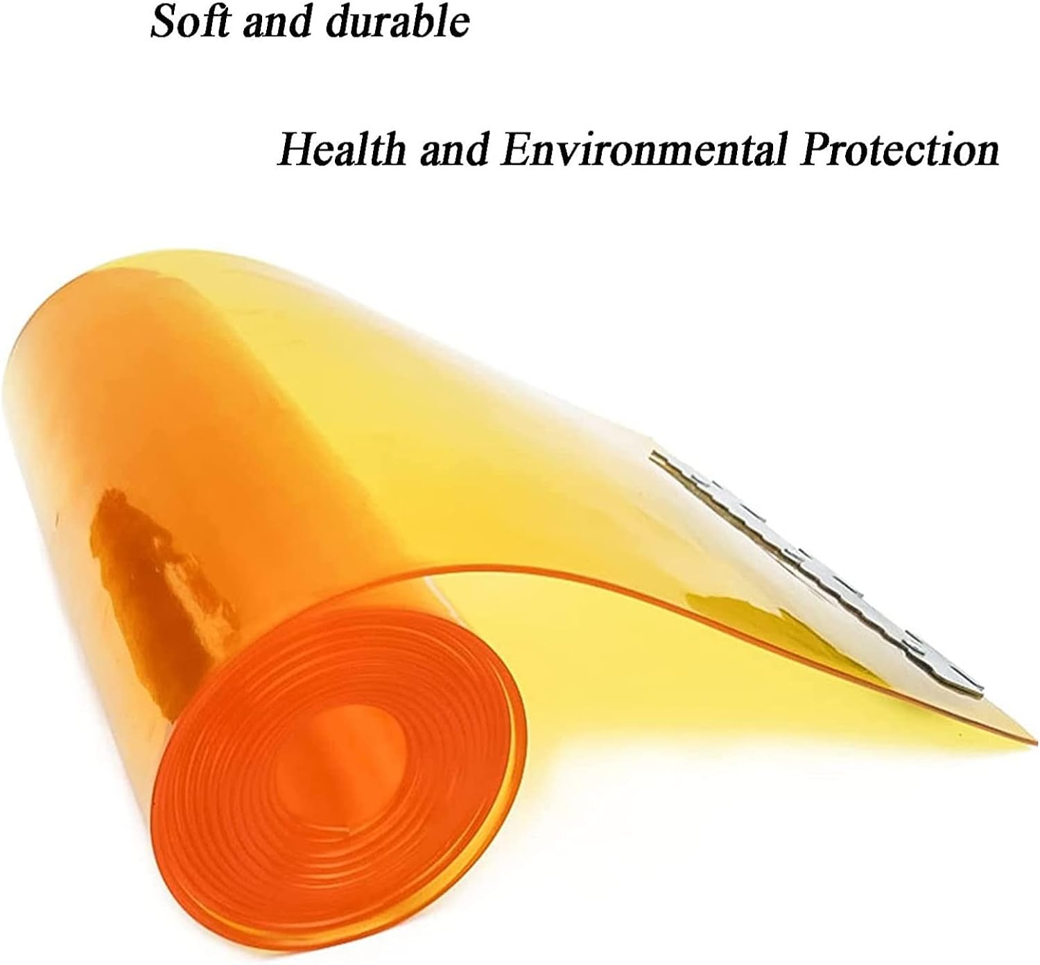 Clear PVC Strip Door Curtain - Smooth Plastic Vinyl Strips for Shop, Factory, Garage, Patio - Customizable Yellow Door Divider for Easy Access & Bug Protection