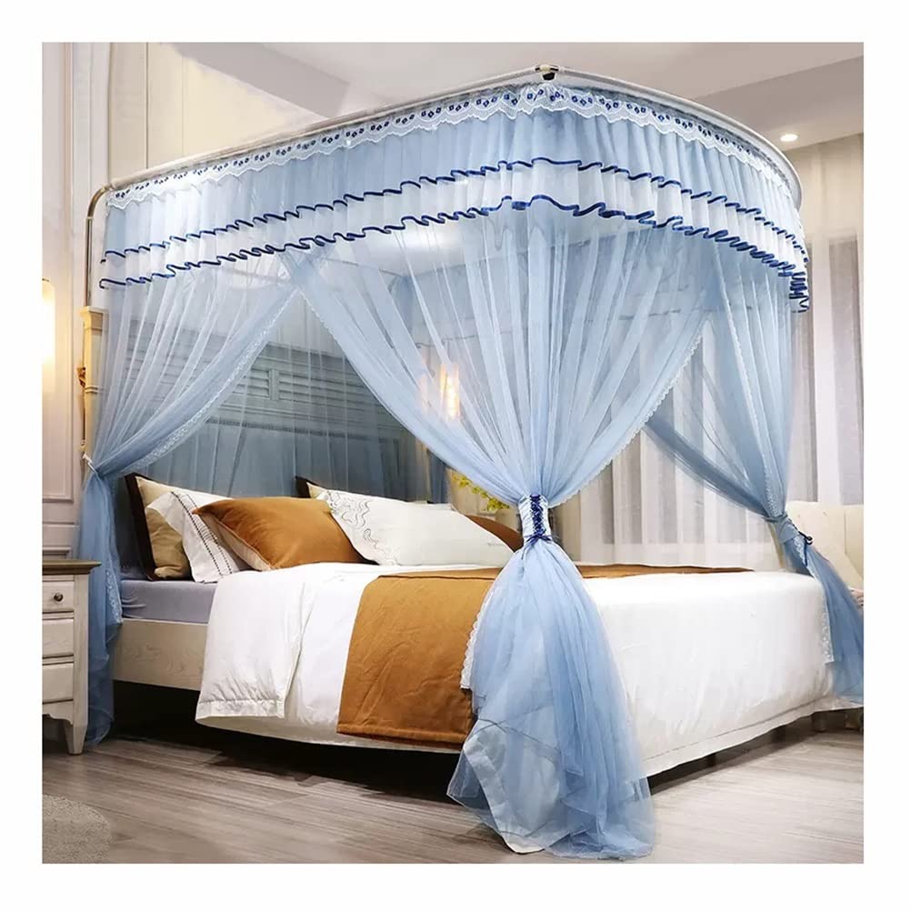 Moustiquaire à baldaquin pour lit simple rideau décoratif chambre fille avec support métal