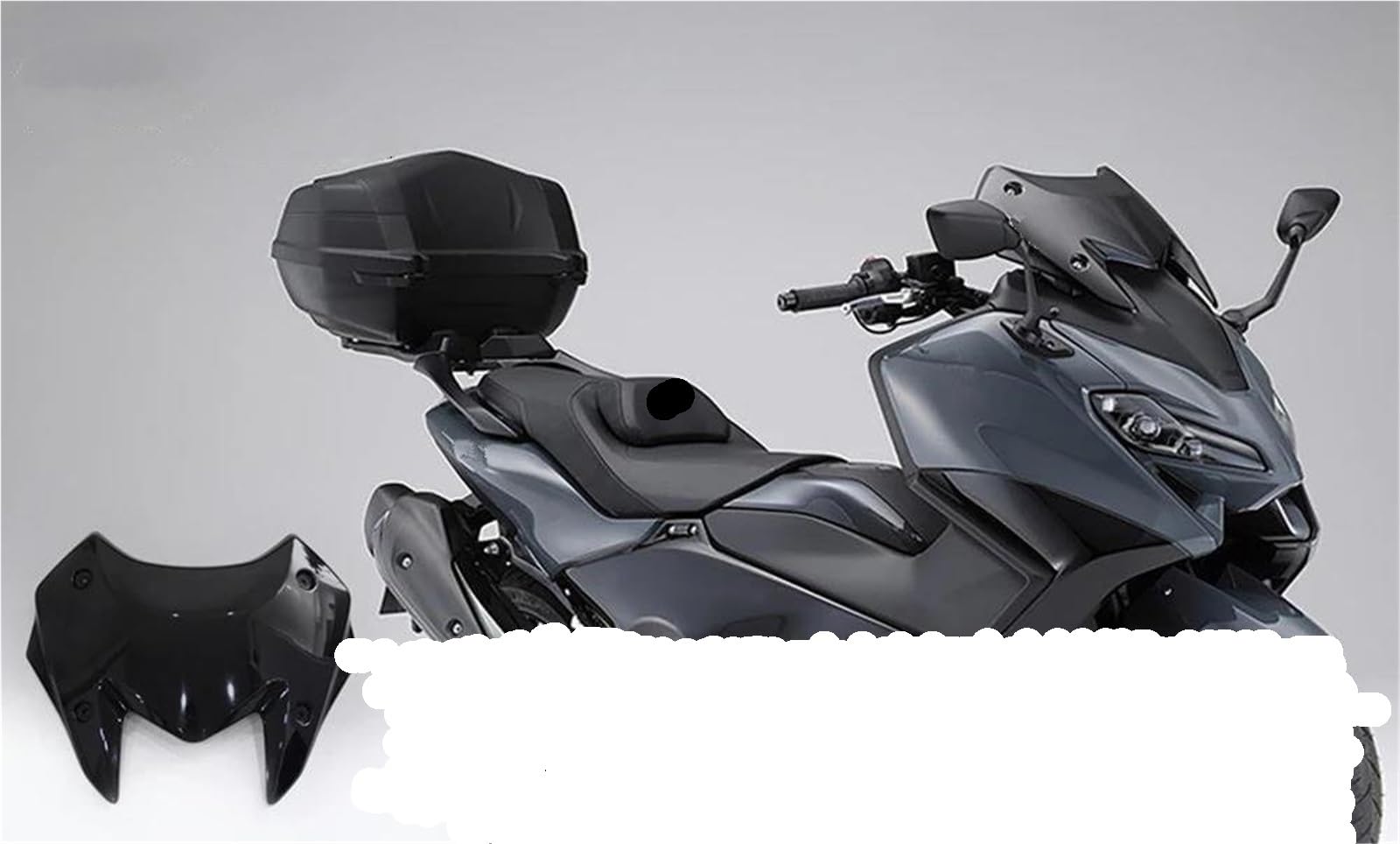 Parabrezza Per Moto Per TMAX560 2022-2024 Visiera In Plastica Nera Fumé Deflettori Antivento Spoiler Carenatura Regolabile Parabrezza(Nero)