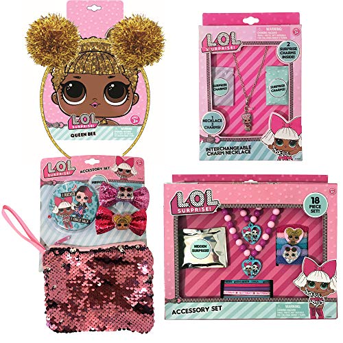 LUV HER LOL Girls Assorted Hair and Jewelry Dress Up Accessory Bundle Set