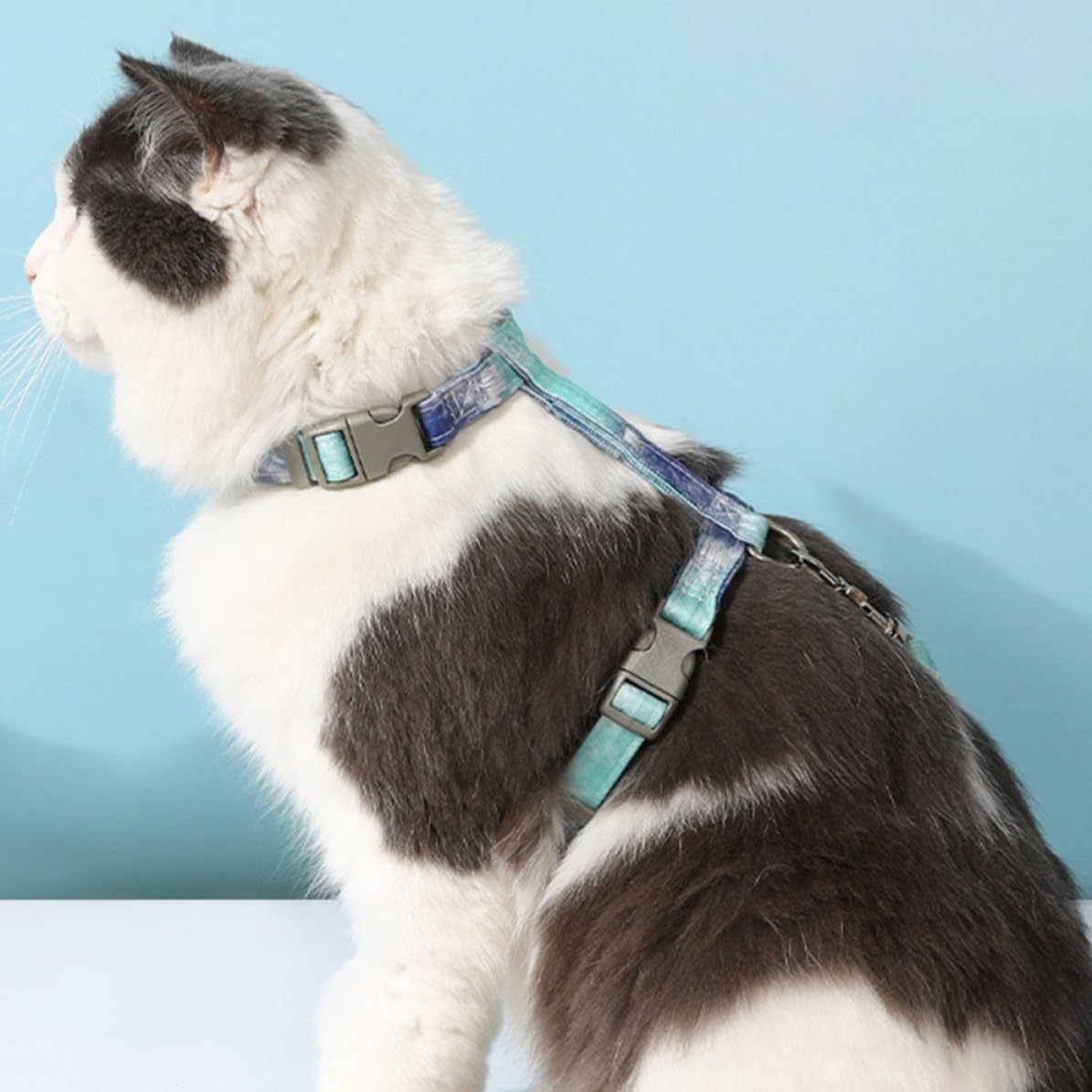 HEMOTON Adjustable Cat Leash and Harness Set Prevent Escape with Soft Polyester and Nylon Material, Suitable for Cats, Ferrets, and Puppies, Easy to Use for Outdoor Walking and Going