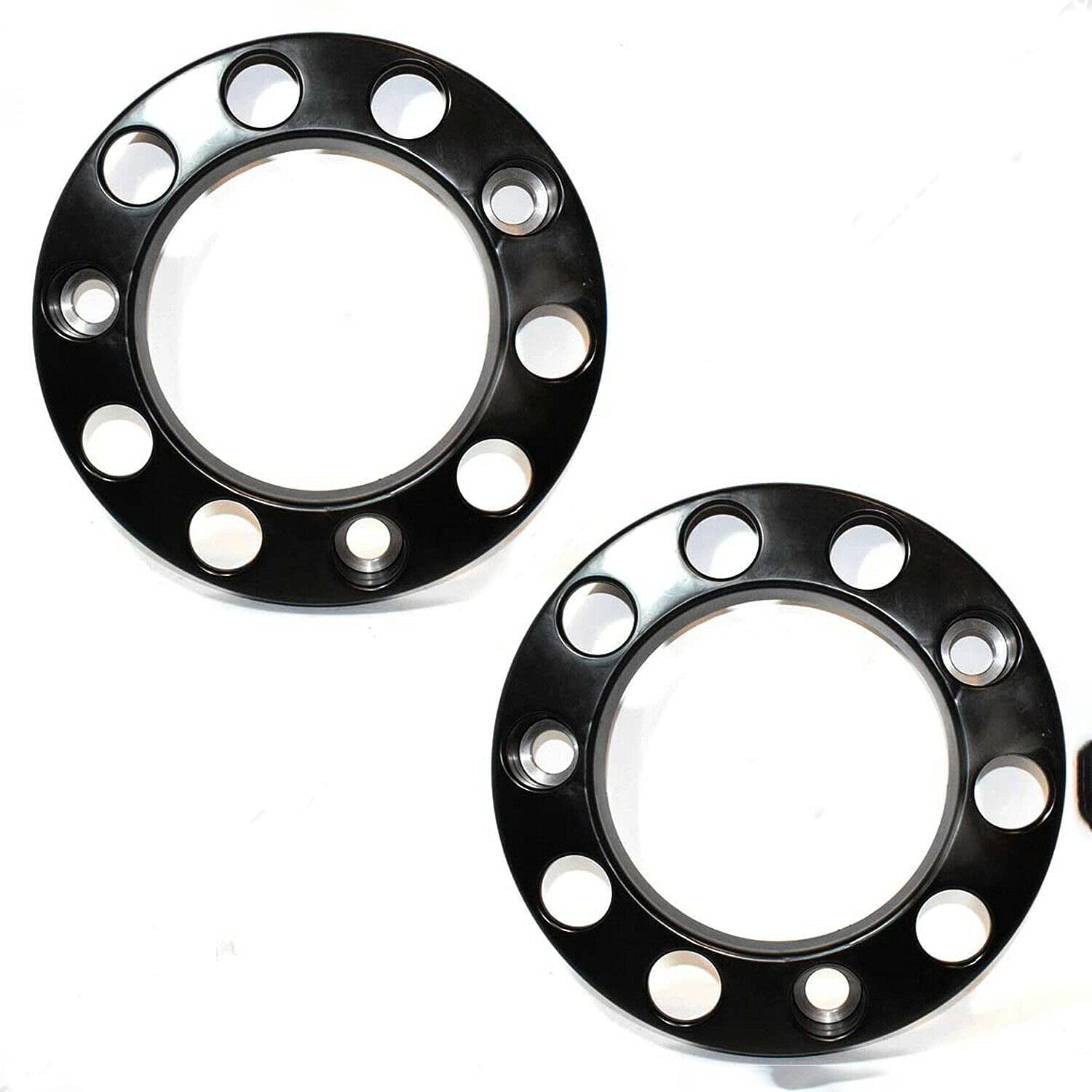 2 coperture per bulloni universali, per camion e veicoli da rimorchio, copricerchi, in plastica, lucidate, colore nero, 22,5”