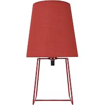 Aspen Creative 40172-21A, 13" High Transitional Metal Accent Table Lamp, Red Painted Finish and Empire Shaped Lamp Shade in Red, 7" Wide