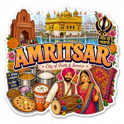Image of Zesta Wooden Fridge Magnets Set | Refrigerator Decor Magnets for Kitchen | India Souvenir Fridge Magnet Collection | Wooden Magnet for Fridge Door Decoration (Amritsar)