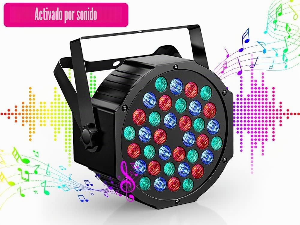 4PCS RGB Focos Par LED Bateria, 36 LED Luces de Escenarios Recargable con Control Remoto, Iluminación Discoteca Exterior para DJ Boda Fiesta Iglesia Halloween Navidad