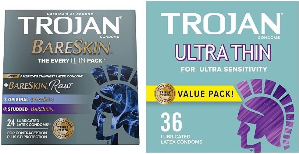 Trojan Bareskin & Ultra Thin Condoms Variety Pack - 24 & 36 Count