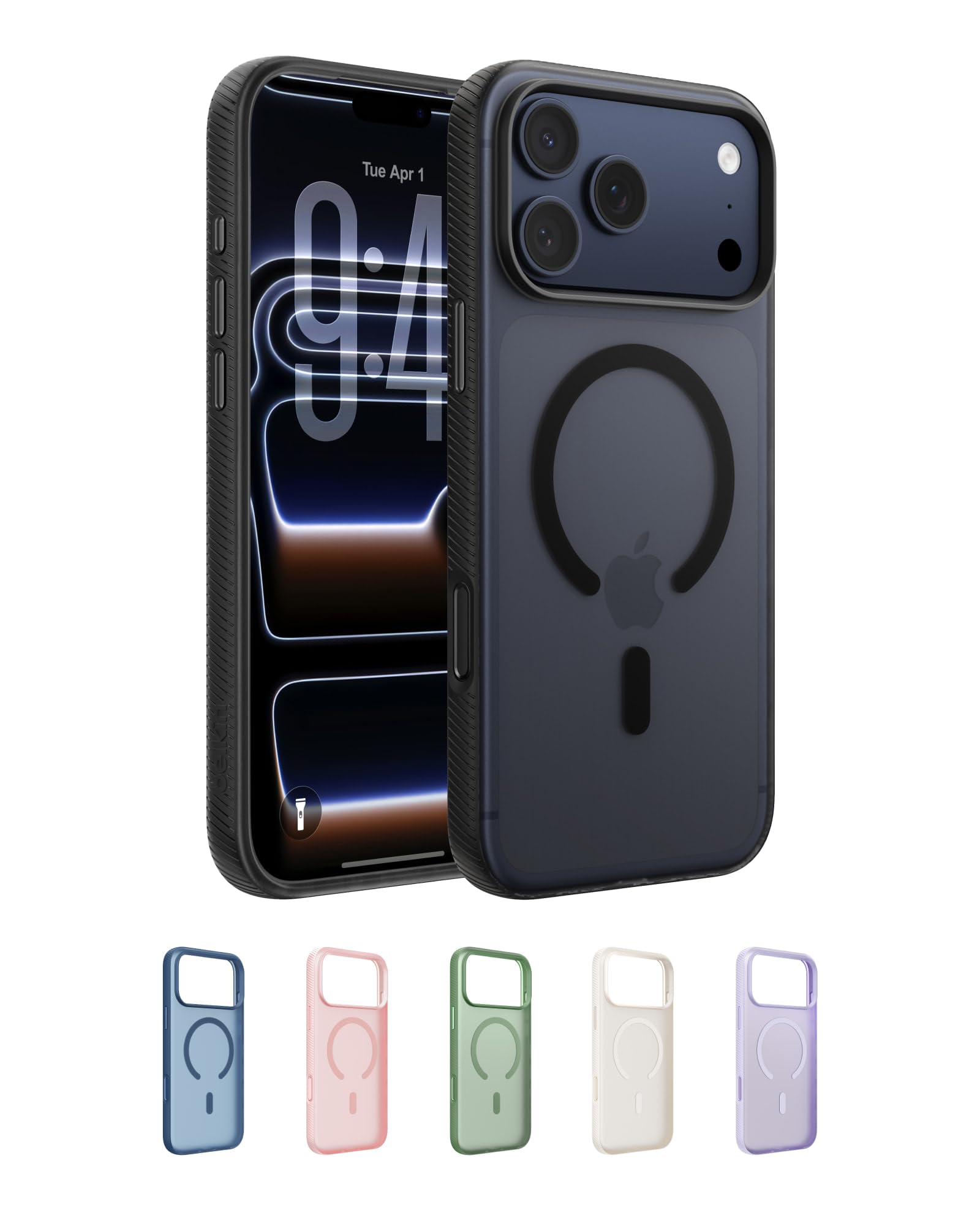 Belkin SheerForce Grip iPhone 17 Pro Max Hülle MagSafe Kompatible Handyhülle mit Rutschfesten Rändern, iPhone Schutzhülle, Magnetisch, Transparent, Dünn und Stoßfest – Schwarz