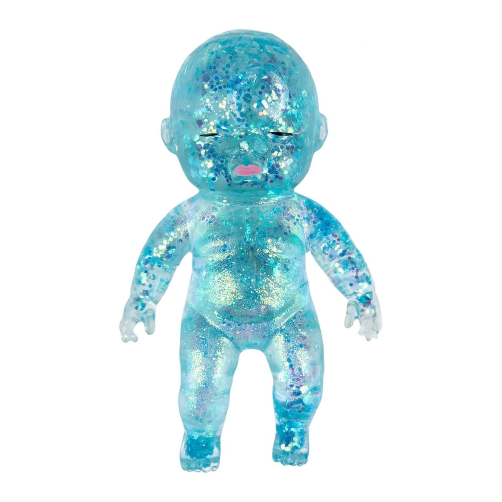 Sparkly Squishy To Stretch, Squeeze, Collect, And Trade - Fun Stress Relief, Sensory And Fidget Portable And Lightweight, For Kids Adults Home Office Work (Cyan)