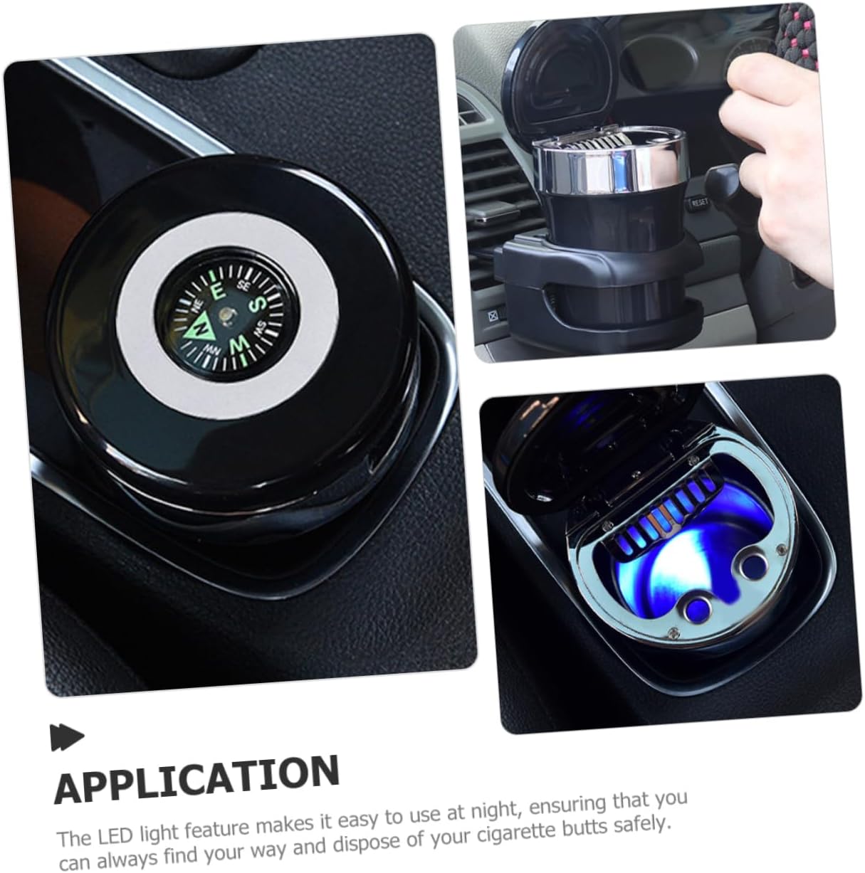 OUNONA Car Ashtray Led Light Multifunctional Holder for Vehicles Design Compact and Convenient for Car Models