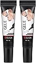CurvLife Upgraded Super Strong 10g Semi Solid Nail Glue, 2pcs Best Soft Gel Nail Glue for Press on Nails - No UV Light Needed, Long Lasting