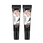 Curvlife Upgraded Super Strong 10g Semi Solid Nail Glue, 2pcs Best Soft Gel Nail Glue for Press on Nails - No UV Light Needed, Long Lasting
