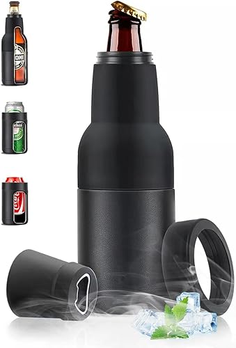Stepstall Enfriador de botellas y latas de cerveza de 14 onzas con abridor de cerveza, enfriador de latas 3 en 1, soporte aislante de botellas de Stepstall Enfriador de botellas y latas de cerveza de 14 onzas con abridor de cerveza, enfriador de latas 3 en 1, soporte aislante de botellas de