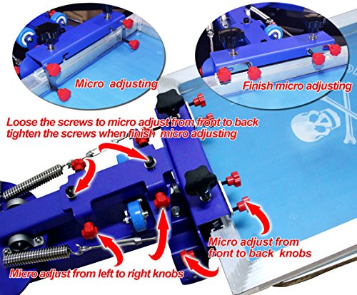 4 Color Screen Printing Kit Silk Screen Printing Machine Screen Printing Press 4 Color 1 Station #TOP7