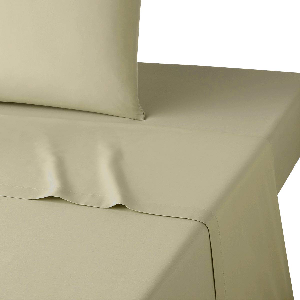 Bronwen Mathews® Fitted Sheet Single Bed 200 Thread Count 100% Egyptian Soft Cotton Plain Dyed Latte Bedding Sheets (91x190cm) — image 1