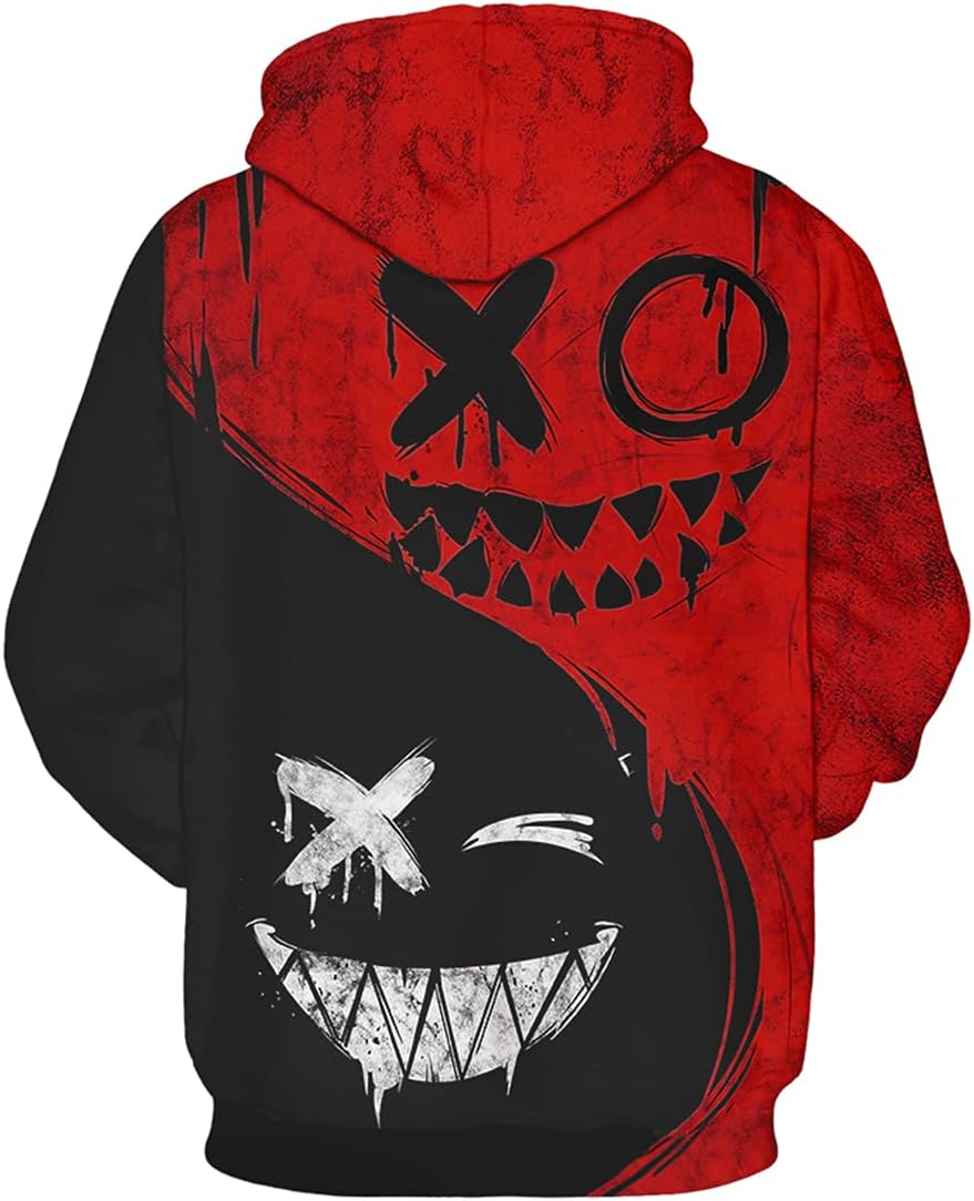 Chaos World Men's Novelty Hoodie Long Sleeves 3D Funny Graphic Print Sweatshirt Pullover - Image 3