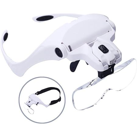 Amazon.com: Gafas de lupa con luz LED, lupa de montaje en la cabeza, lupa  de lectura manos libres con luz para trabajo cercano joyero, lupa de  reparación de relojes artesanales Hobby 5