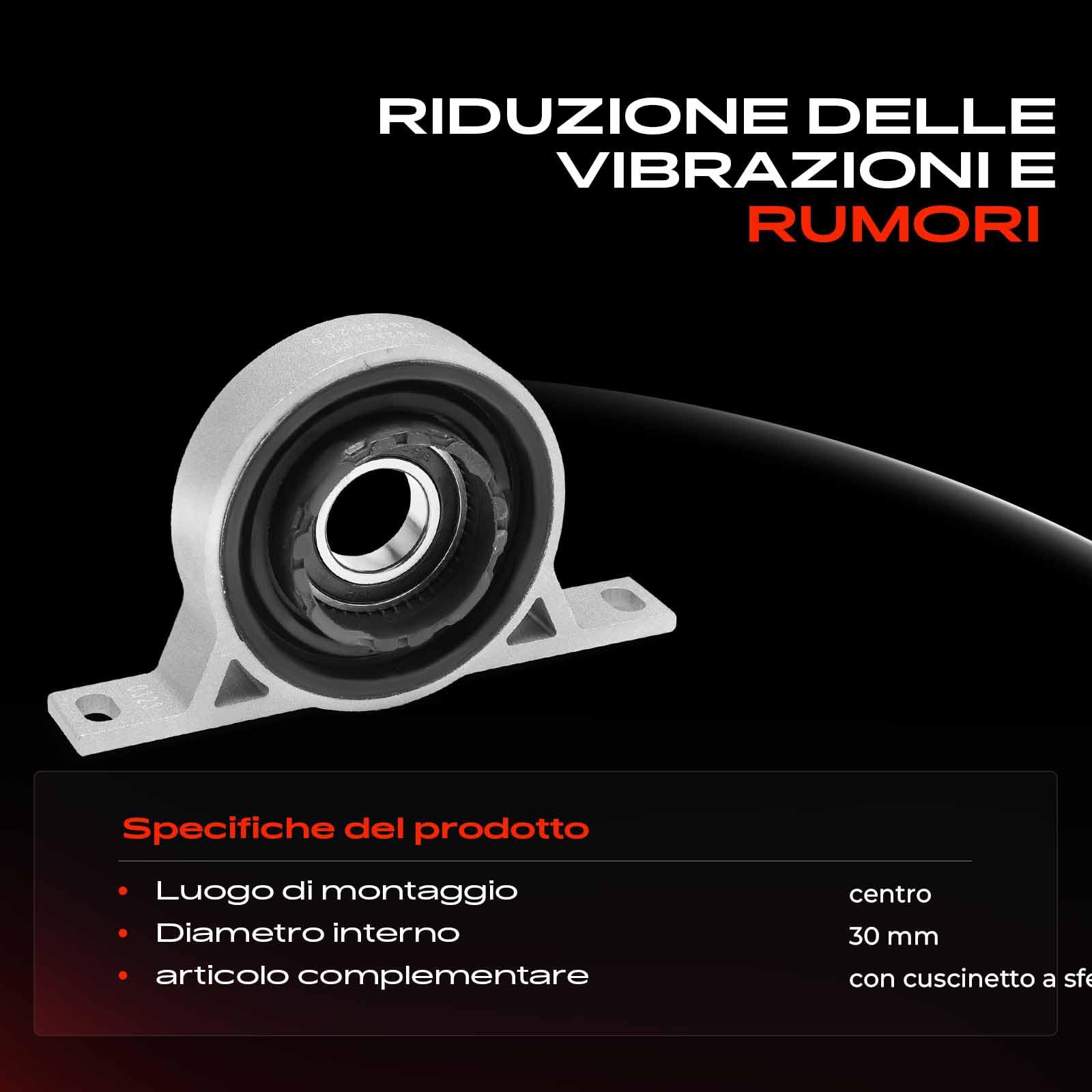 Frankberg Cuscinetto albero cardanico Cuscinetto centrale albero cardanico posteriore Compatibile con Serie 5 Touring E61 Serie 5 E60 X3 E83 Serie 6 Cabriolet E64 Serie 6 E63 Replace# 26265